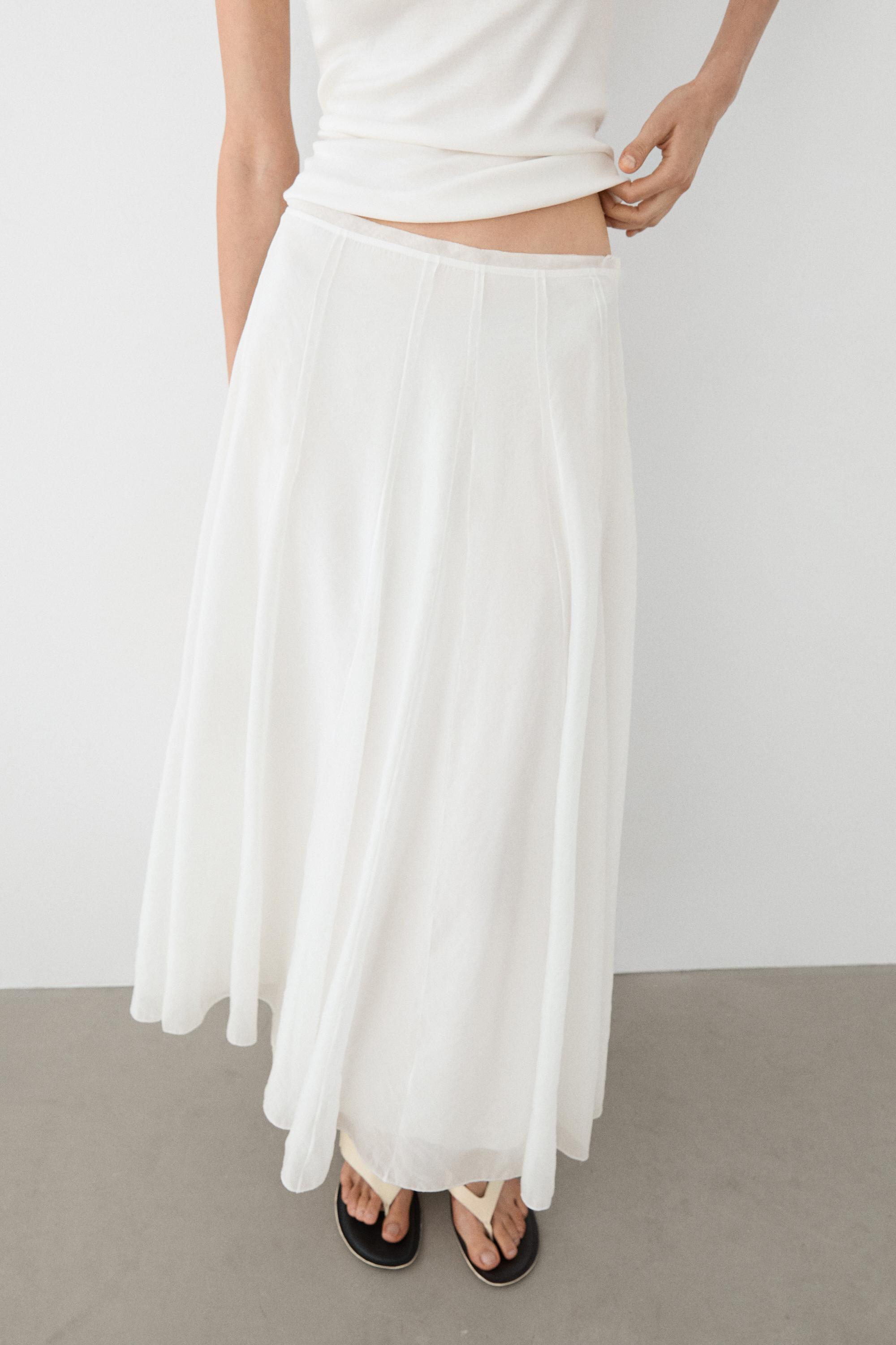 Flowy flared midi skirt